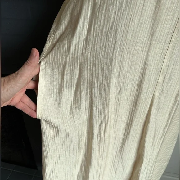 NWT OAK+FORT  TEXTURED V-NECK LONG DRESS - Picture 6 of 9